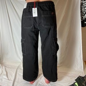 NWT Black Cargo Pants With White Stitching